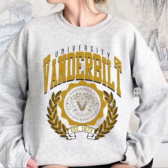 Vanderbilt University Vintage Style Sweatshirt, Vanderbilt University Shirt - Picture 1 of 2